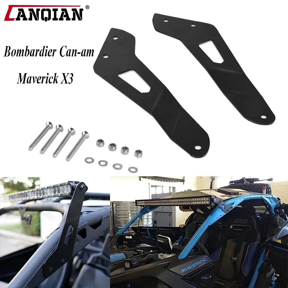 

Motorcycle Accessories LED Light Bar Mounting Brackets At Upper Windshield Roof For Bombardier Can-am Maverick X3 2017 2018 2019