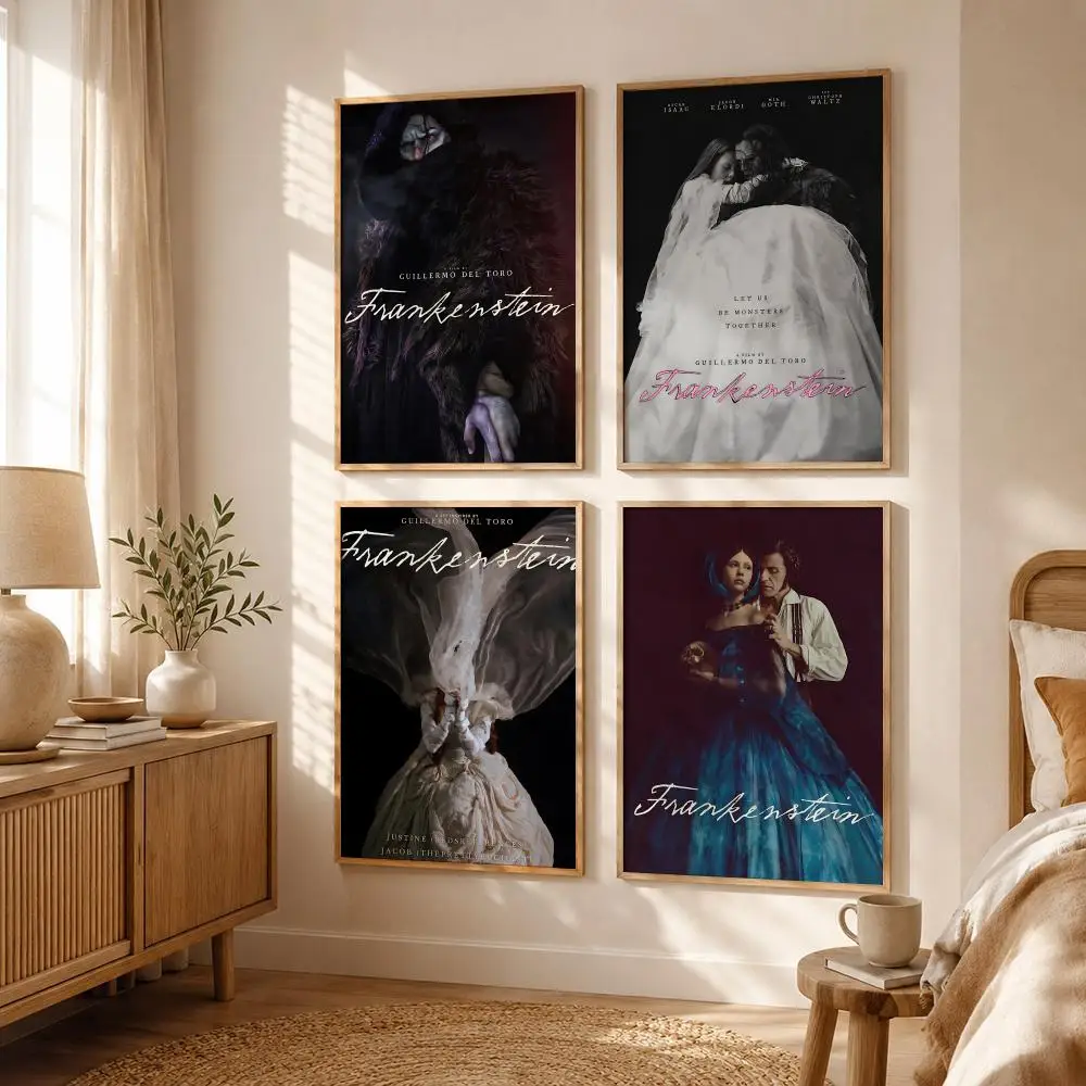 Horror movie F-Frankenstein Poster All-match HD Waterproof Self-Adhesive Wall Art Sticker For Home Bedroom