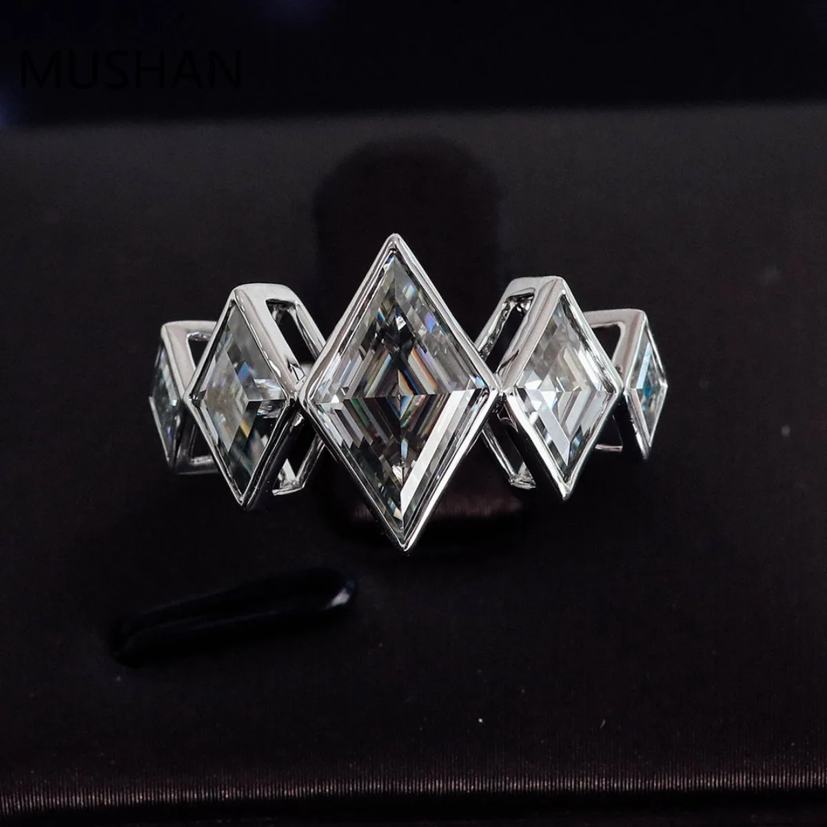 MUSHAN Luxury Custom 14K 18K Gold Rings Band Jewelry With Moissanite Diamond Lab Grown Gemstones Diamond Wedding Ring For Women