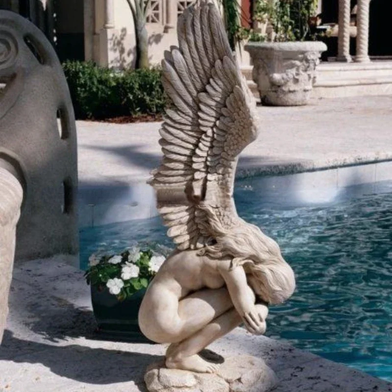 Amazing Life Size Garden Marble Angel Statue