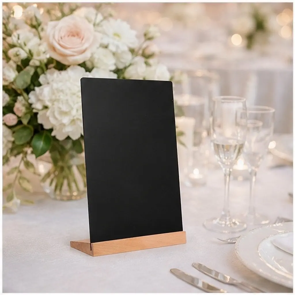 1Set Small Chalkboard Sign Desktop Standing Blackboard for Buffet Table Boutique Wedding Store Chalkboard Decor Erasable Memo