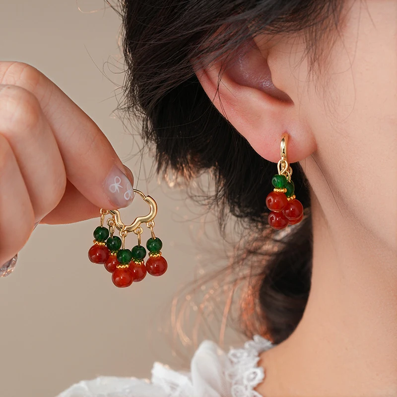

Chinese Style Gourd Beaded Tassel Earrings for Women New Elegant Temperament Gentle Ladies Wedding Party Jewelry Birthday Gift
