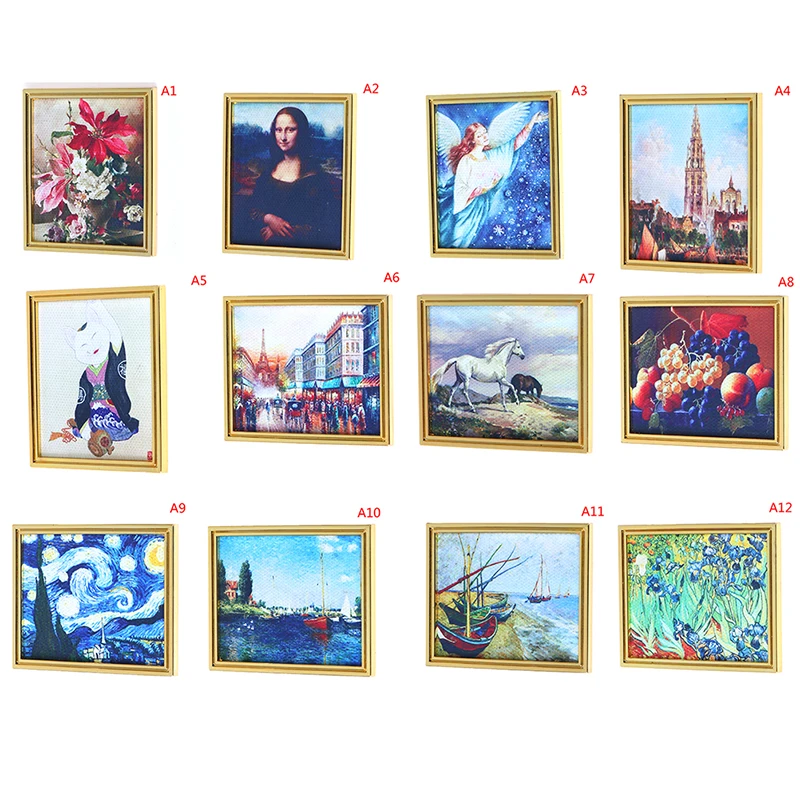 Vintage 1:12 Bilancia Foto Pittura Murale Pittura Pittura Murale Immagine per 1:12 Miniatura Casa Delle Bambole Miniaturas Casa De Munecas