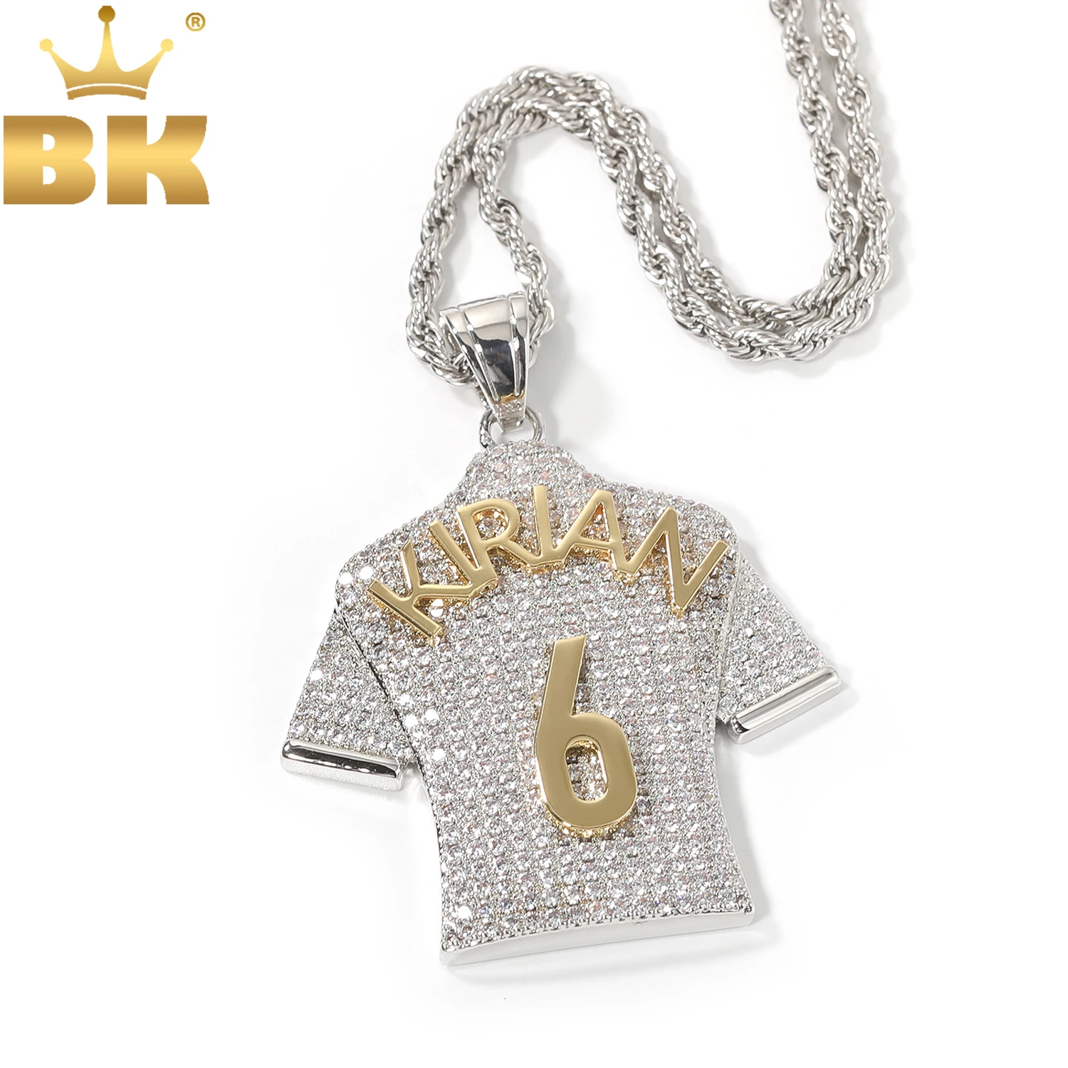

THE BLING KING индивидуальное имя и номера Джерси кулон-цепочка ожерелье хип-хоп ювелирные изделия футбольные аксессуары для мужчин мальчик футбольный подарок