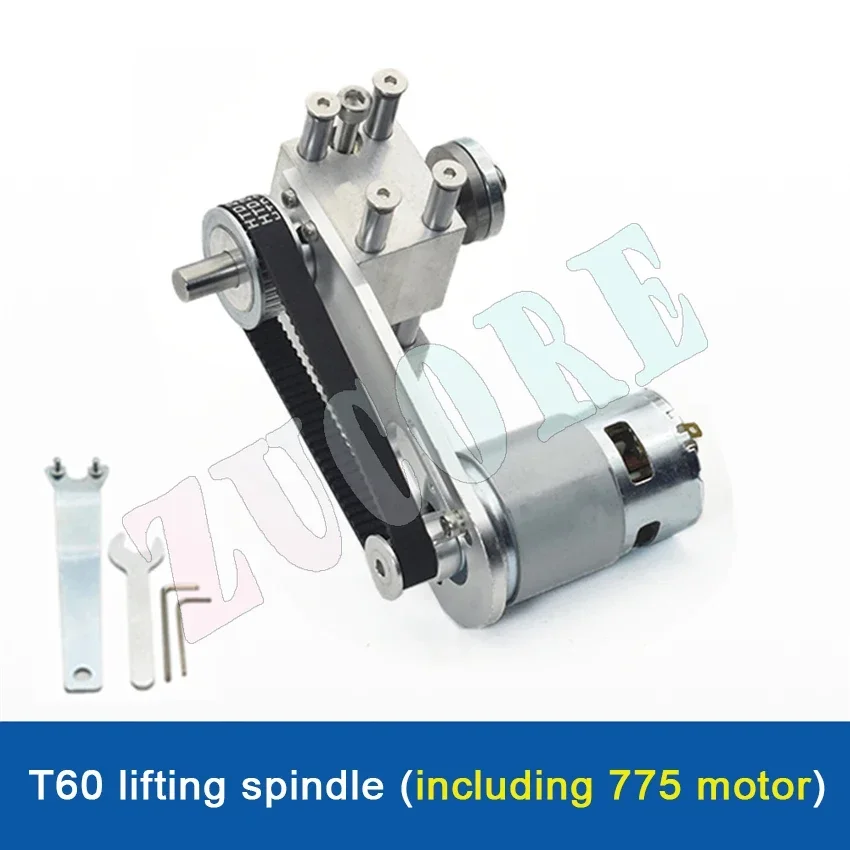 T60 Lifting Table Saw Spindle Miniature Lifting Table Saw Bearing Seat DIY Cutting Saw Depth Adjustment Kit With DC775/895 Motor