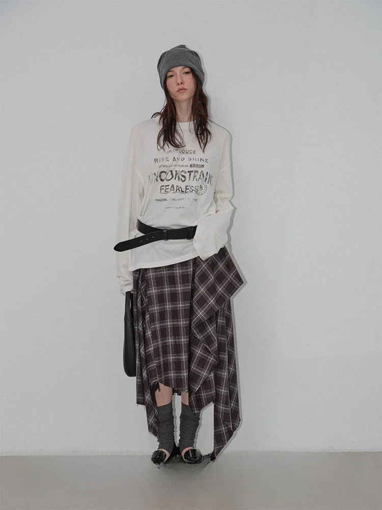 

Veega Chic льняная хлопковая повседневная футболка с американским винтажным принтом, свободная женская футболка свободного покроя, базовый принт