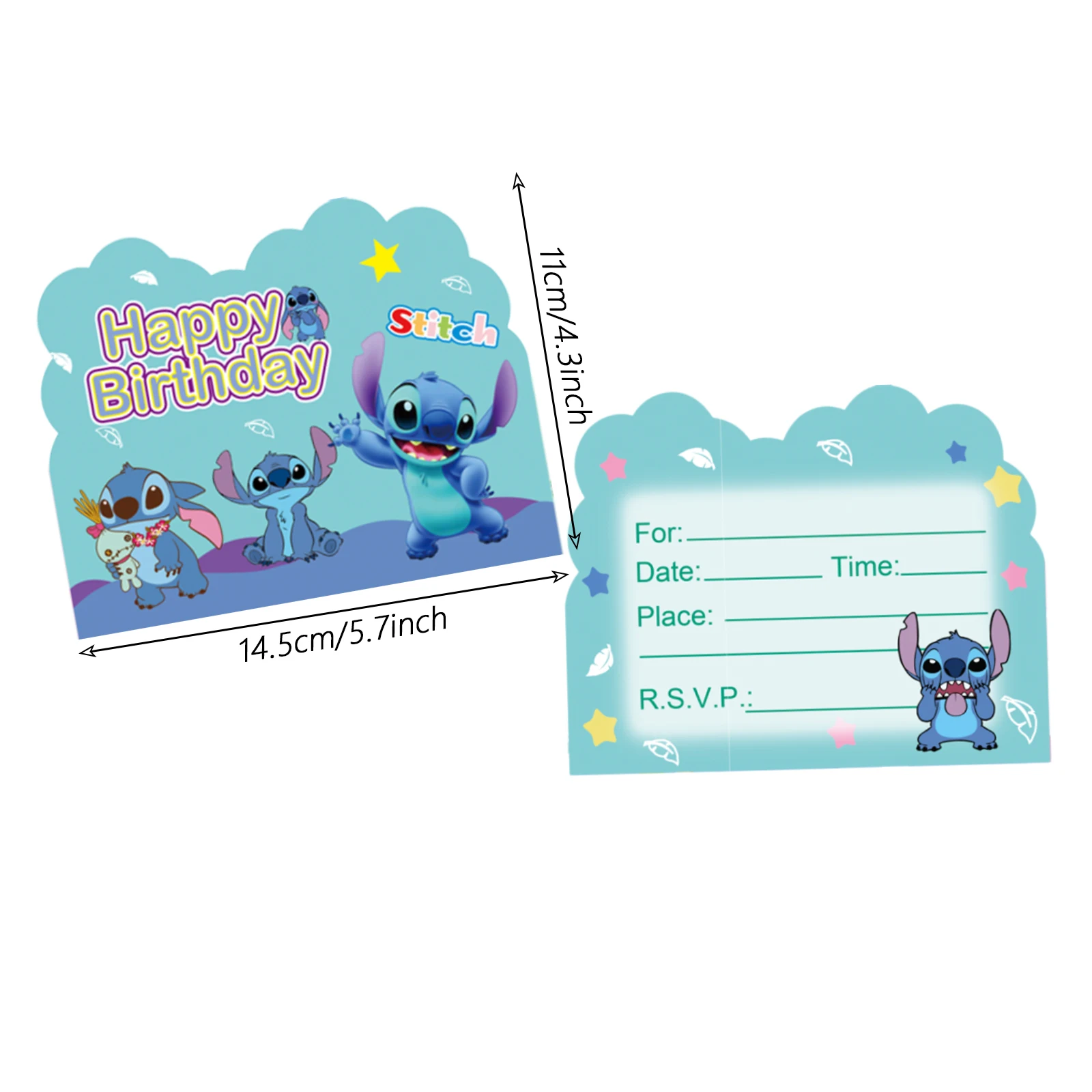 بطاقات دعوة عيد ميلاد ديزني ستيتش، ديكورات حفلات ديزني ستيتش، مستلزمات حفلات ستيتش، بطاقات دعوة ستيتش فريندز #2