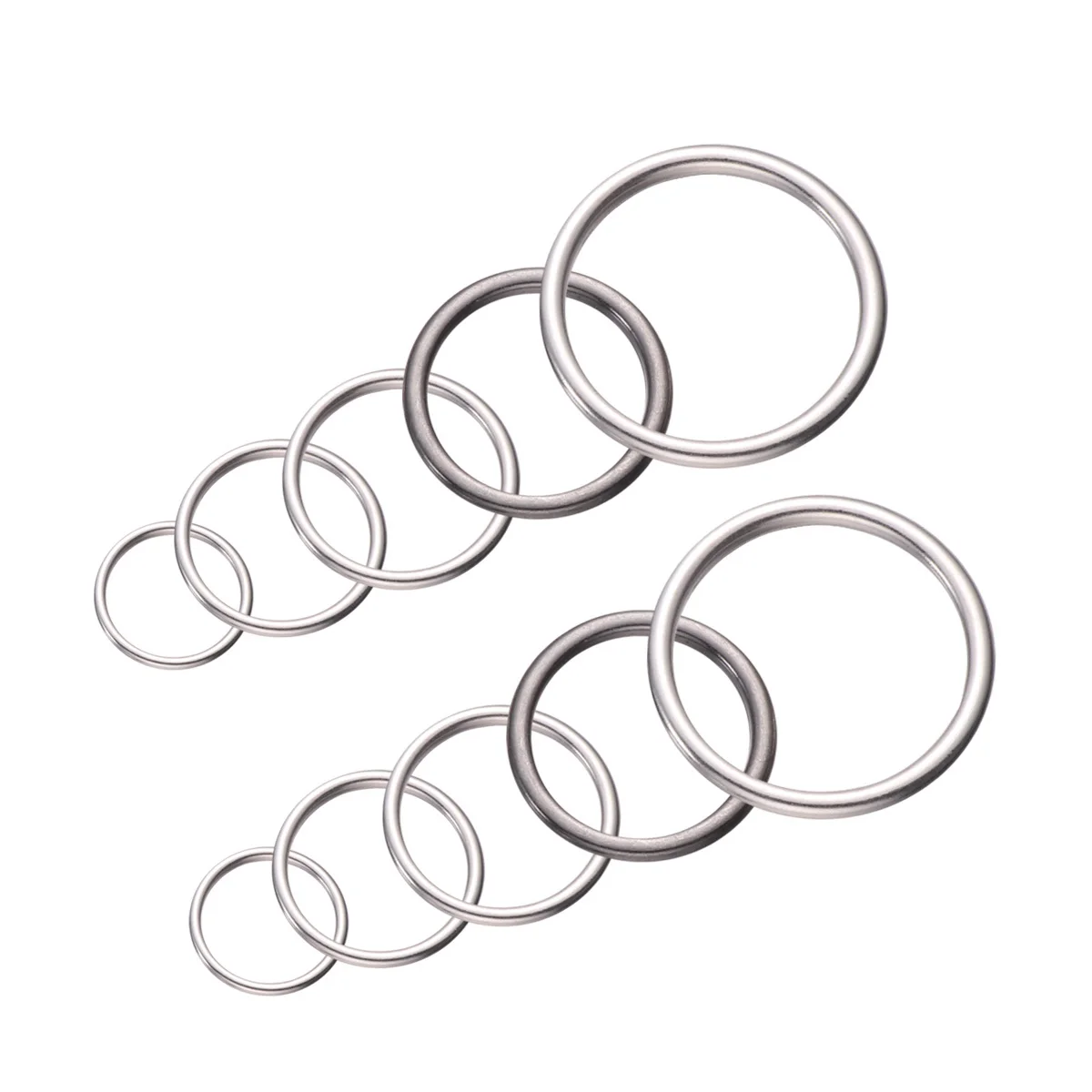 25Pcs Metal Closed Rings Round Design Premium Alloy Multi Size DIY Jewelry Making Accessories Kit Silvery White Black Jewelry