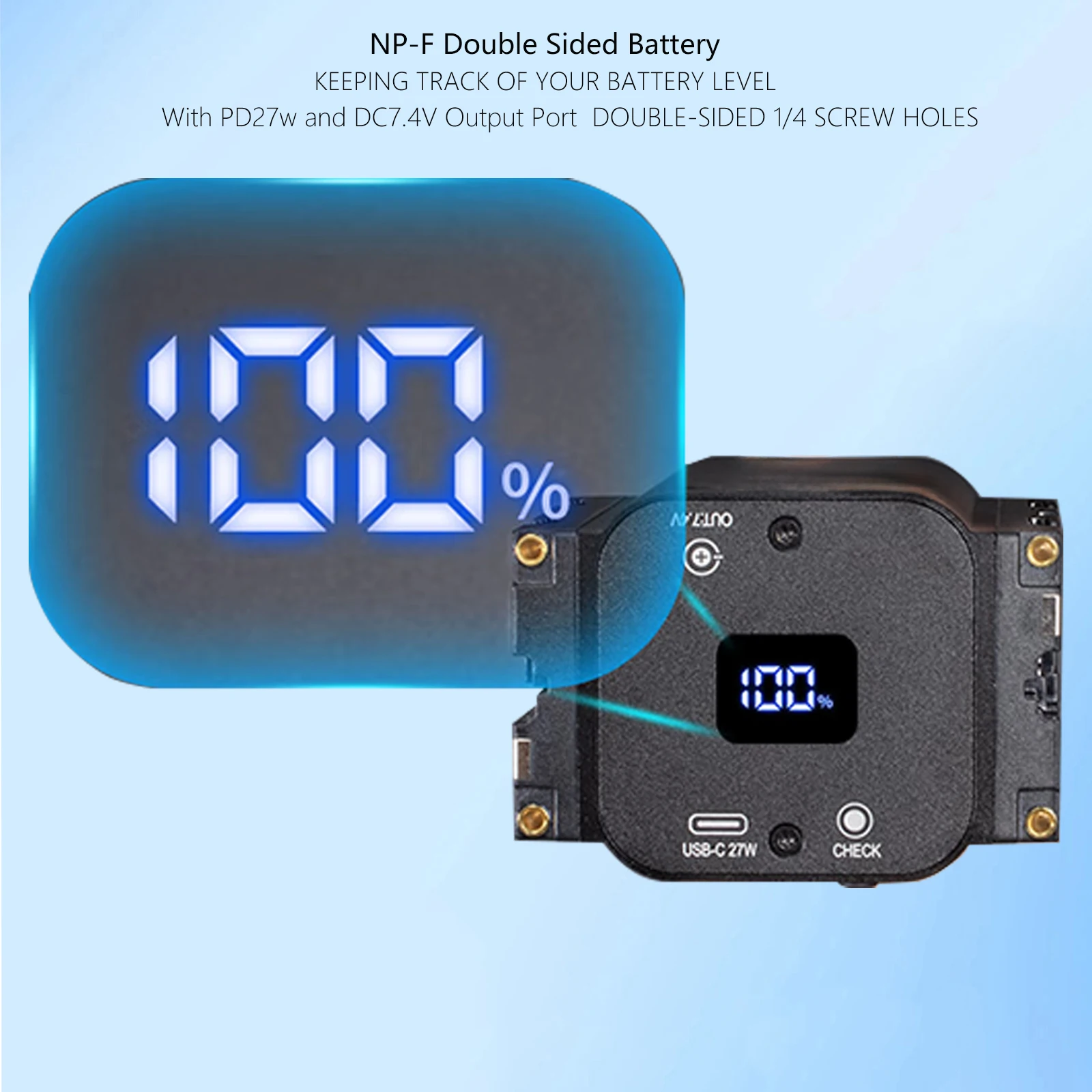 NP-F Double Sided Battery Replace for Sony NP-F970/550/770 Battery for Monitor Wireless Image Transmission Photography