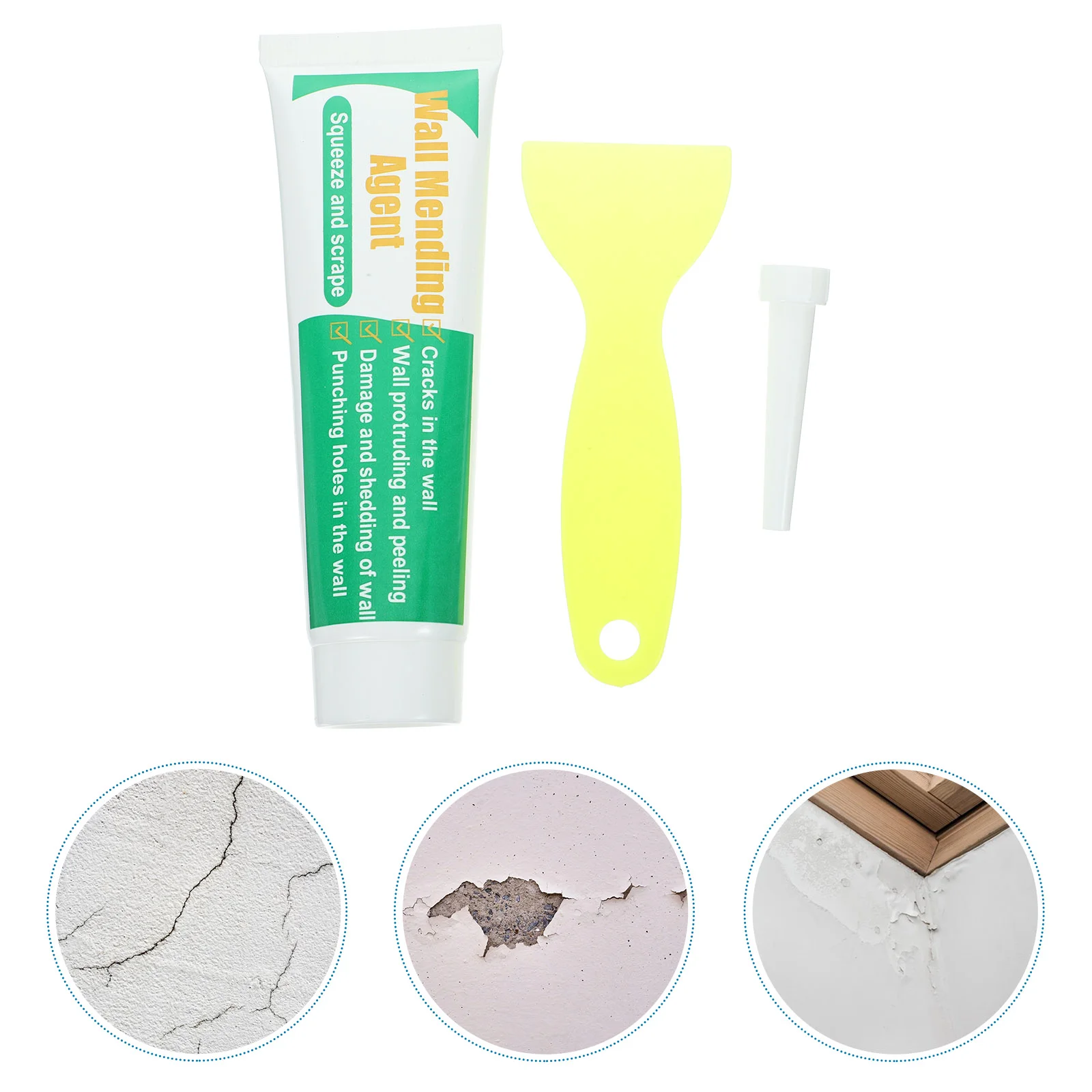 

Wall Paint Wall Mending Agent Wet N Fix Wall Repair Paste Repair Cream with Nozzle Scraper