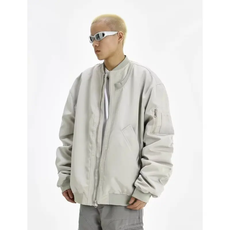 Simple Baseball Jacket Men's 2026 Spring and Autumn Design Versatile Loose Bomber Jacket