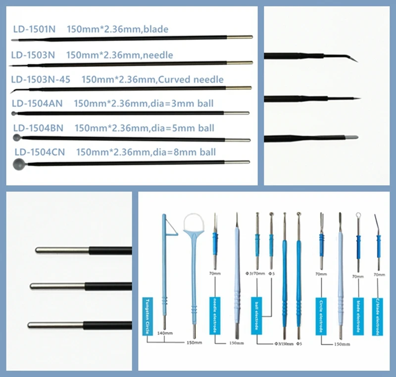 LD-1504AN 5pcs reusable Wholesale Electrosurgical 3mm ball electrode esu electro Surgical tools cautery pencil 150mm*2.36mm