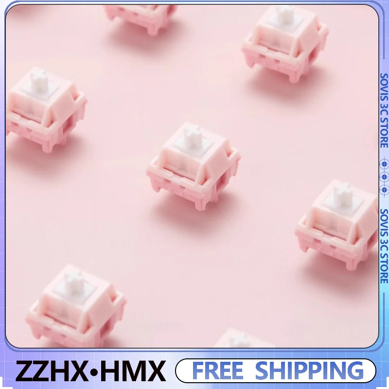 

ZZHX HMX персиково-белый переключатель клавиатуры 35/40gf MX механическая клавиатура Shafe на заказ линейный маломощный переключатель игровые аксессуары