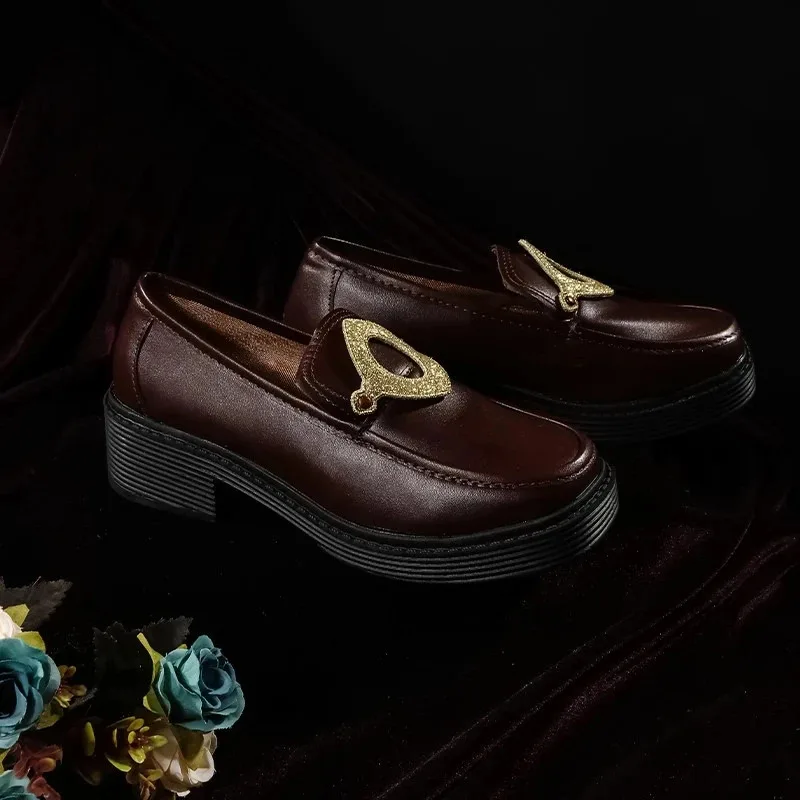 

25COSГорячая игра Genshin Impact Hu Tao, универсальные коричневые армейские туфли для косплея, обувь унисекс для ролевых игр, карнавальные ботинки в стиле аниме на Хэллоуин