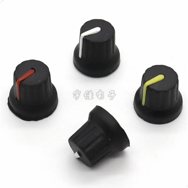 10PCS 16*14.5MM 2 Color Plastic Knob Cap Flower Shaft Potentiometer Knob Cap Soft Rubber Knob Cap Inner Hole 6MM