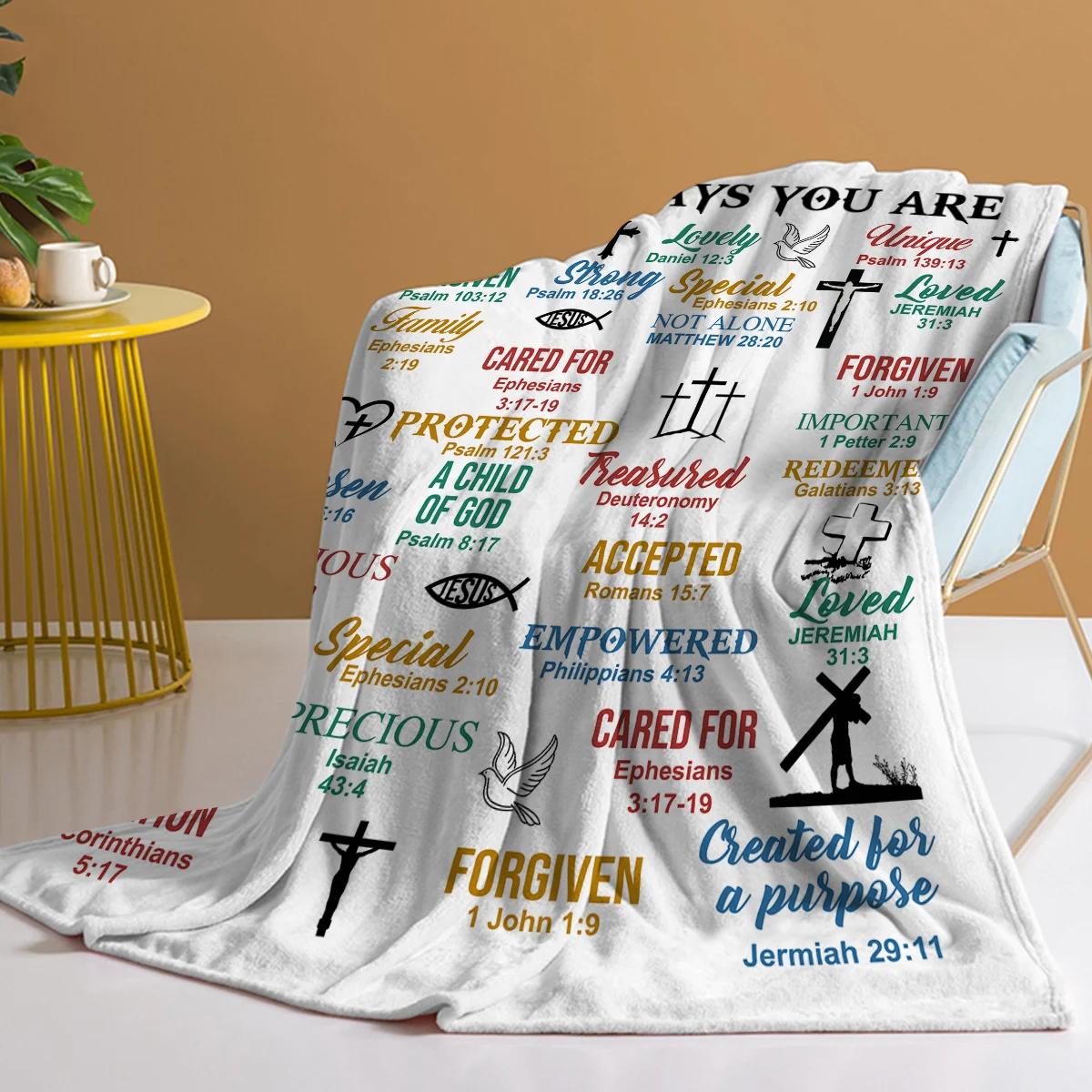 Jesus Christ Throw Blanket Cross and Pigeon Printed Blanket for Women Men Cozy Blanket for Couch Sofa Bed Living Room