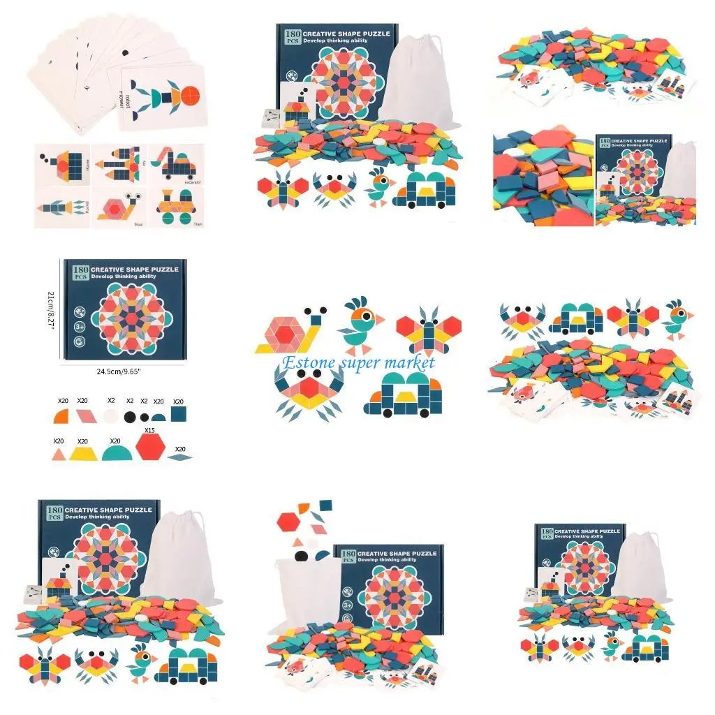 090B لغز ثلاثي الأبعاد شكل خشبي لغز لعبة للأطفال قوس قزح هندسية لغز لعبة للطفل غرامة المهارات الحركية لعبة رياض الأطفال هدية #1