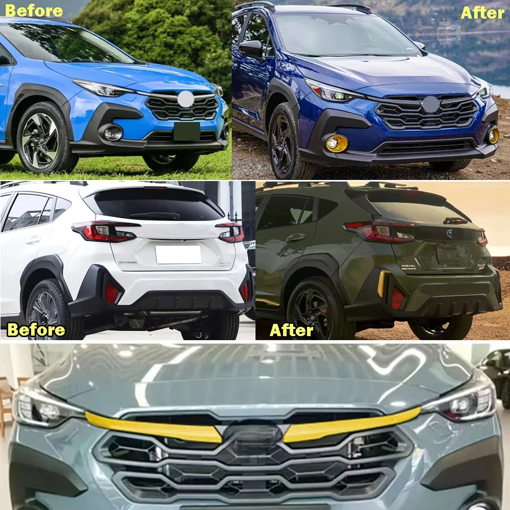 Für Subaru Crosstrek 2023 2024 2025 Frontgrill-Aufkleber Nebelscheinwerfer-Abdeckung Fensterlamellen-Jalousie Außen-Dekorationszubehör – Detail 1