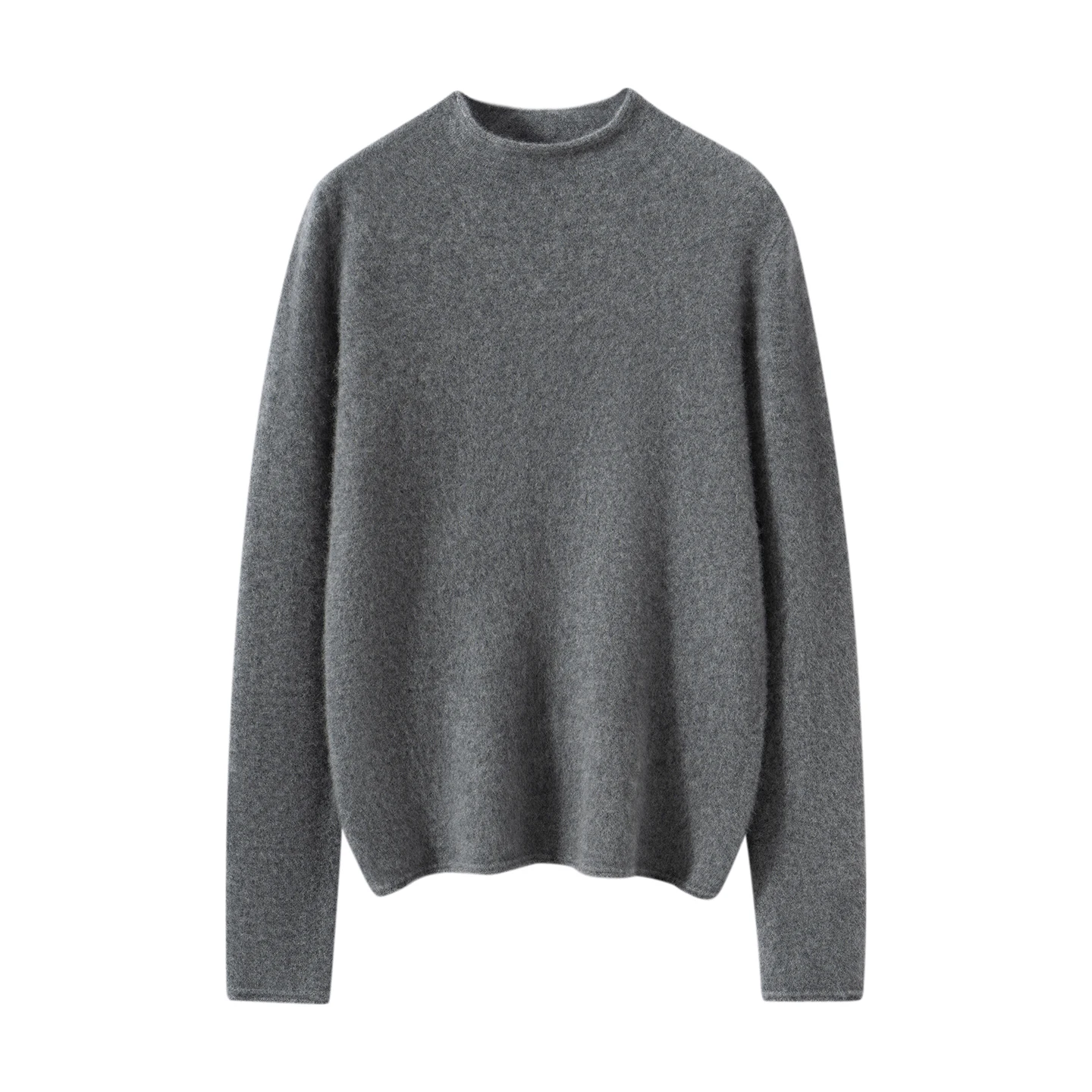 Feminino 100% pulôver de caxemira pura casual cor sólida camisola de malha solta semi alta pescoço básico feminino jumper para o calor