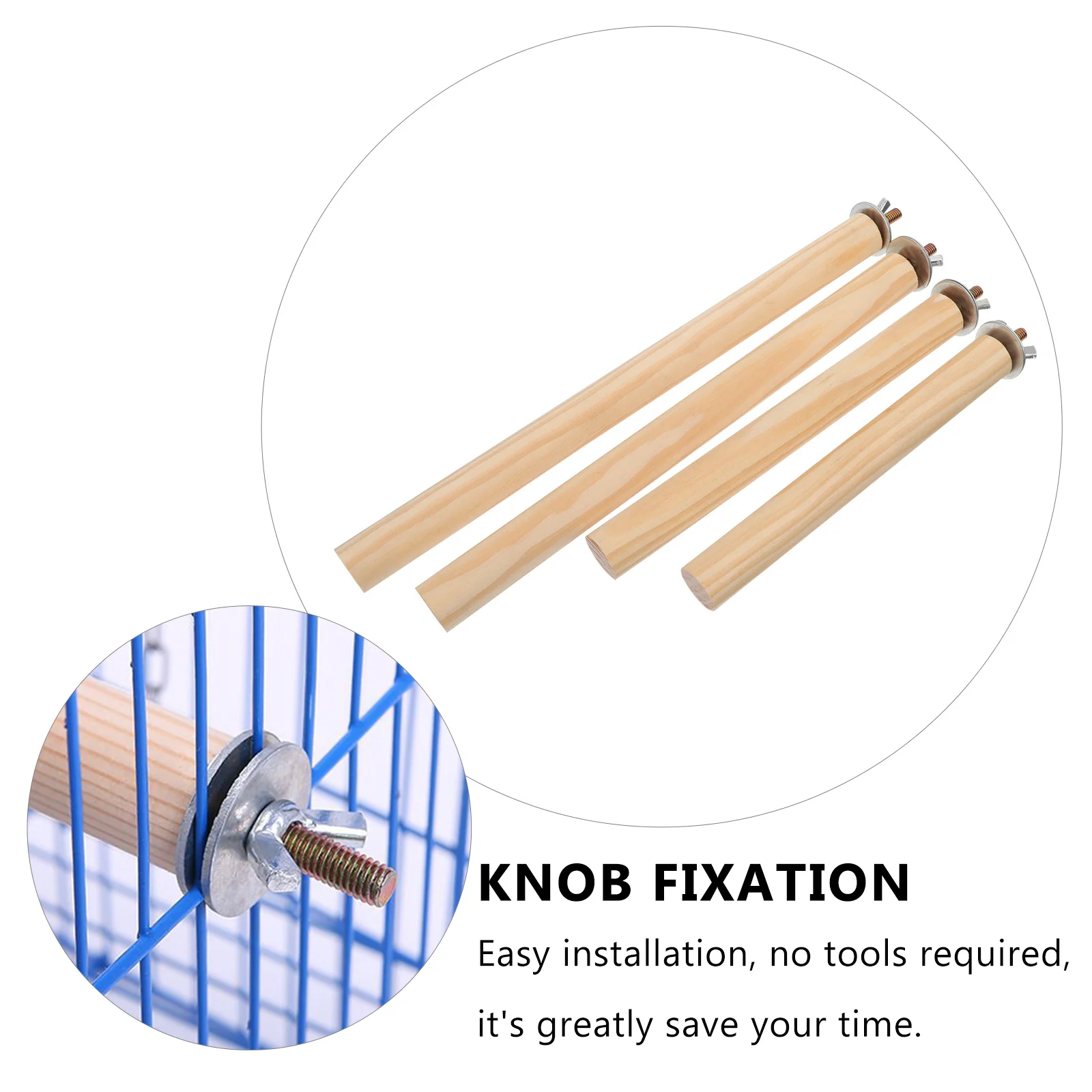 

4pcs Parrot Standing Rods Premium Wooden Bird Cage Perch Sturdy Natural Texture For Pet Birds Exercise Training Parrot Standing