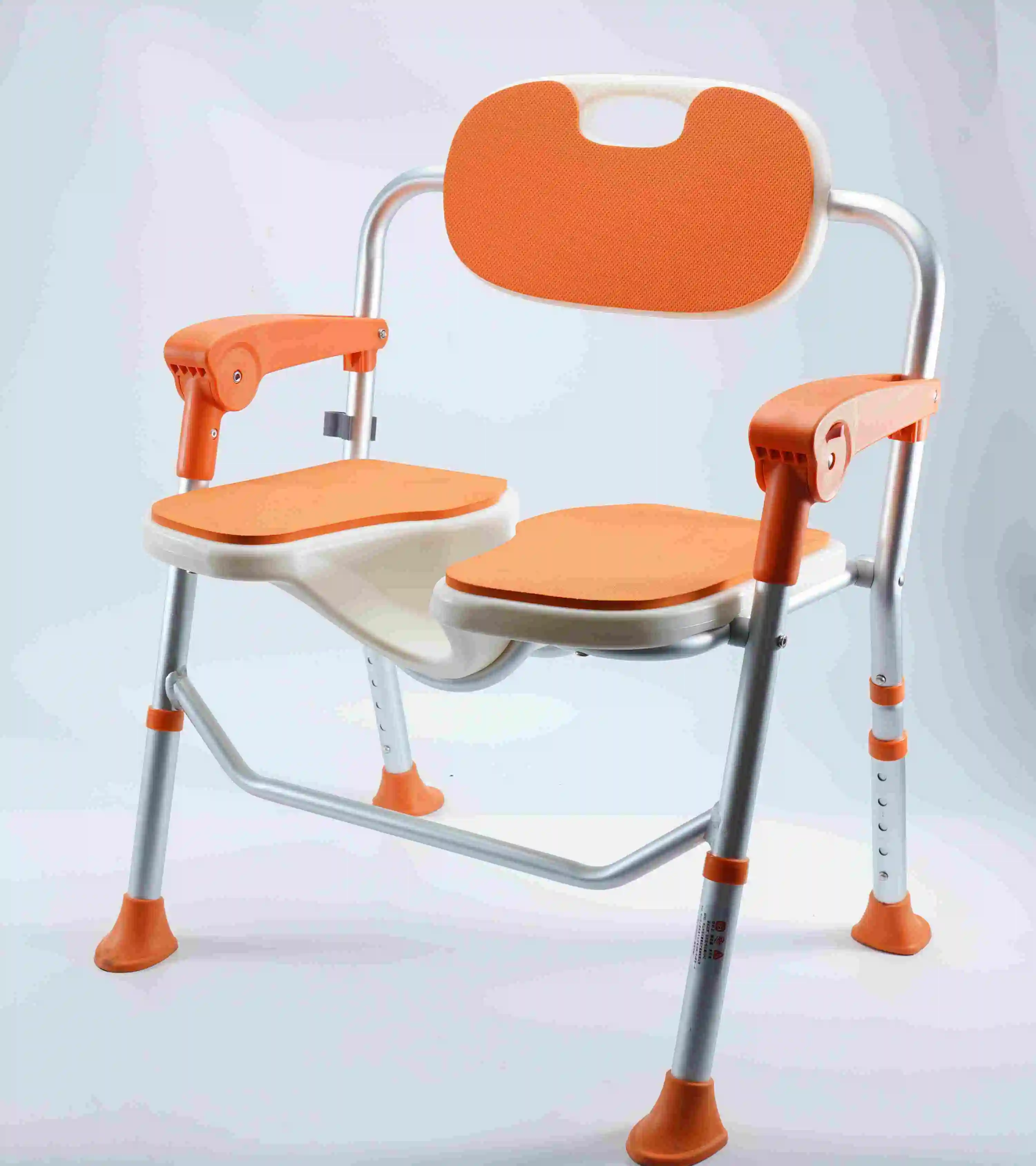 كرسي حوض استحمام مدمج قابل للطي وخالي من العوائق، حمام مستقل لمستلزمات العلاج لإعادة التأهيل