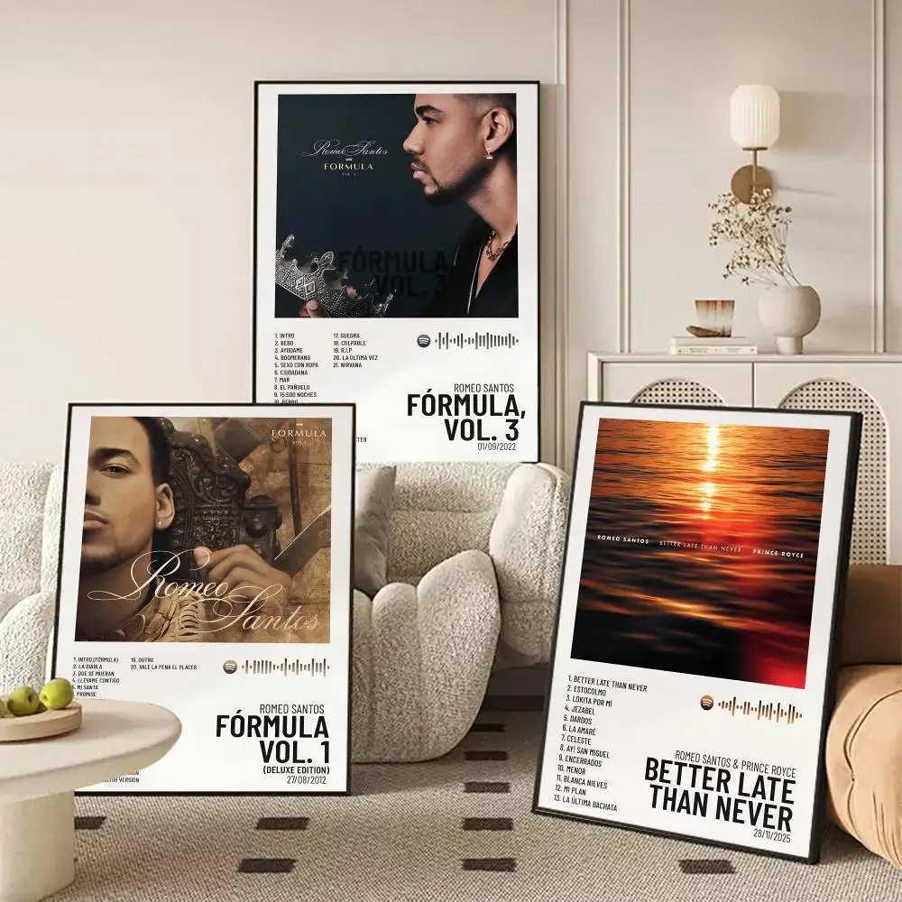 R-Romeo Santos ألبوم ملصق ملصقات HD مقاوم للماء اللوحة جدار الفن لغرفة النوم غرفة المعيشة ديكور المنزل الديكور هدية