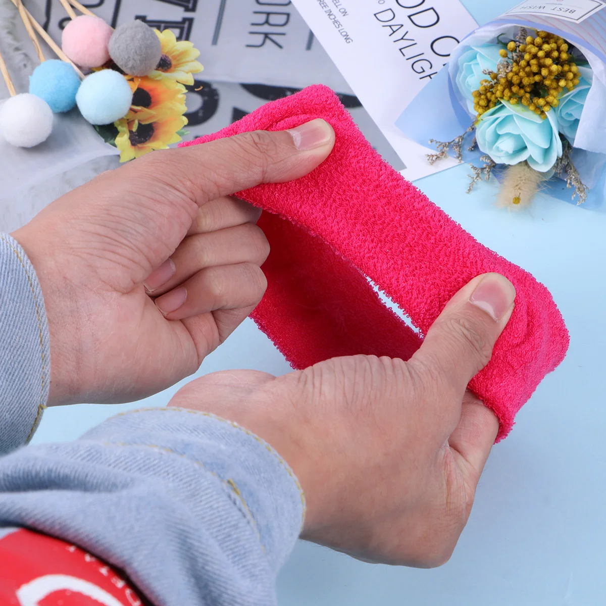 

Yoga Headband Cloth Orange Adjustable Sports Sweatbands Spa Makeup Wrap Reusable Elastic Hair Band Sports Sweatbands