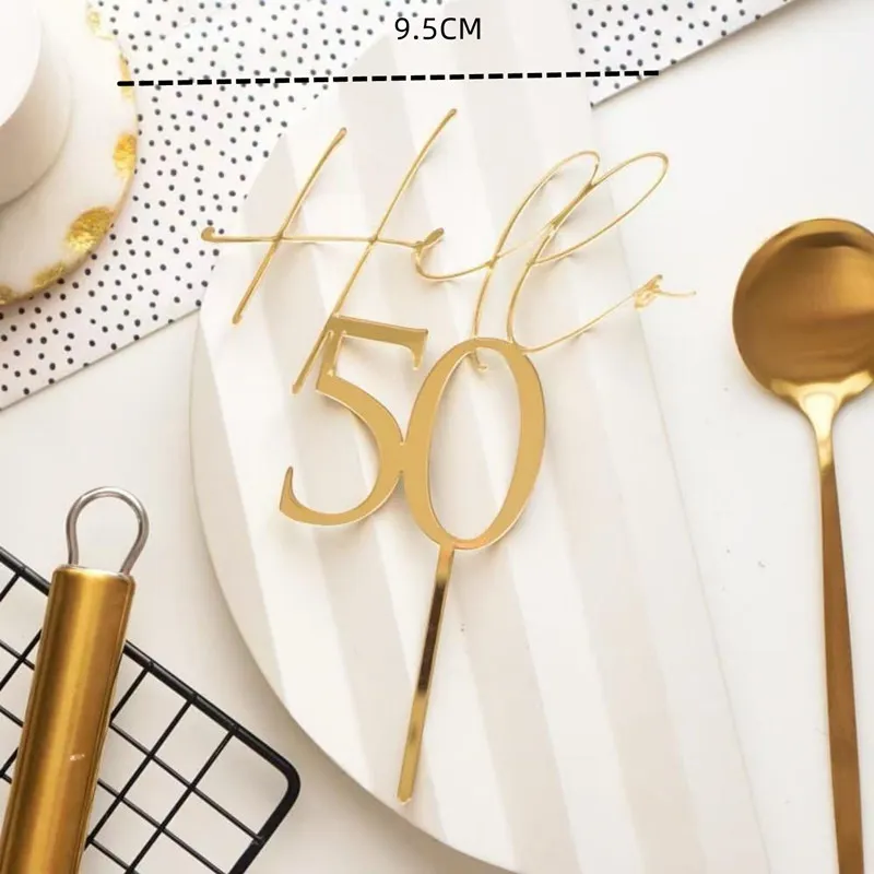 Neue 10/18/20 Zahl Alles Gute zum Geburtstag Kuchen Topper Gold Geburtstag Party Acryl Cupcake Topper Hochzeitstag Dessert Dekoration – Detail 8