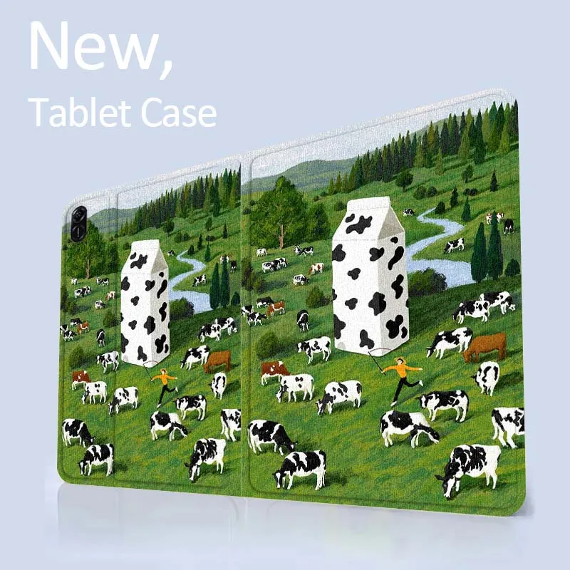 Anime cartoon cow pattern Tablet Case For Honor Tab Pad 6 7 8 9 X8 V7 V8 X9 13 X8a X9a Pro 10 Magic GT GT2 10.1 13.3 Inch