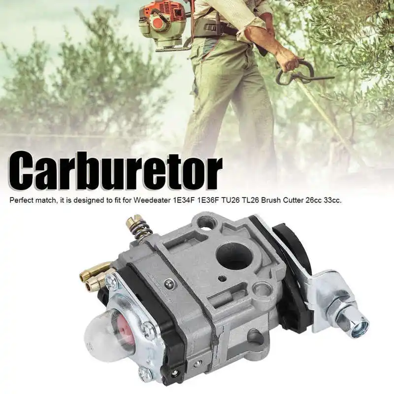 10mm Carburetor Carb Kits For Weedeater 1E34F 1E36F TU26 TL26 Brush Cutter 26cc 33cc Replacement Fuel Supply Accessories