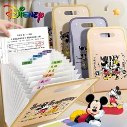 Pasta Disney Mickey Mouse, Pasta A4 impermeável, Saco De Documento De Dados De Plástico, Pastas De Arquivo De Desenhos Animados, Organizador De Papelaria, Pressione O Botão