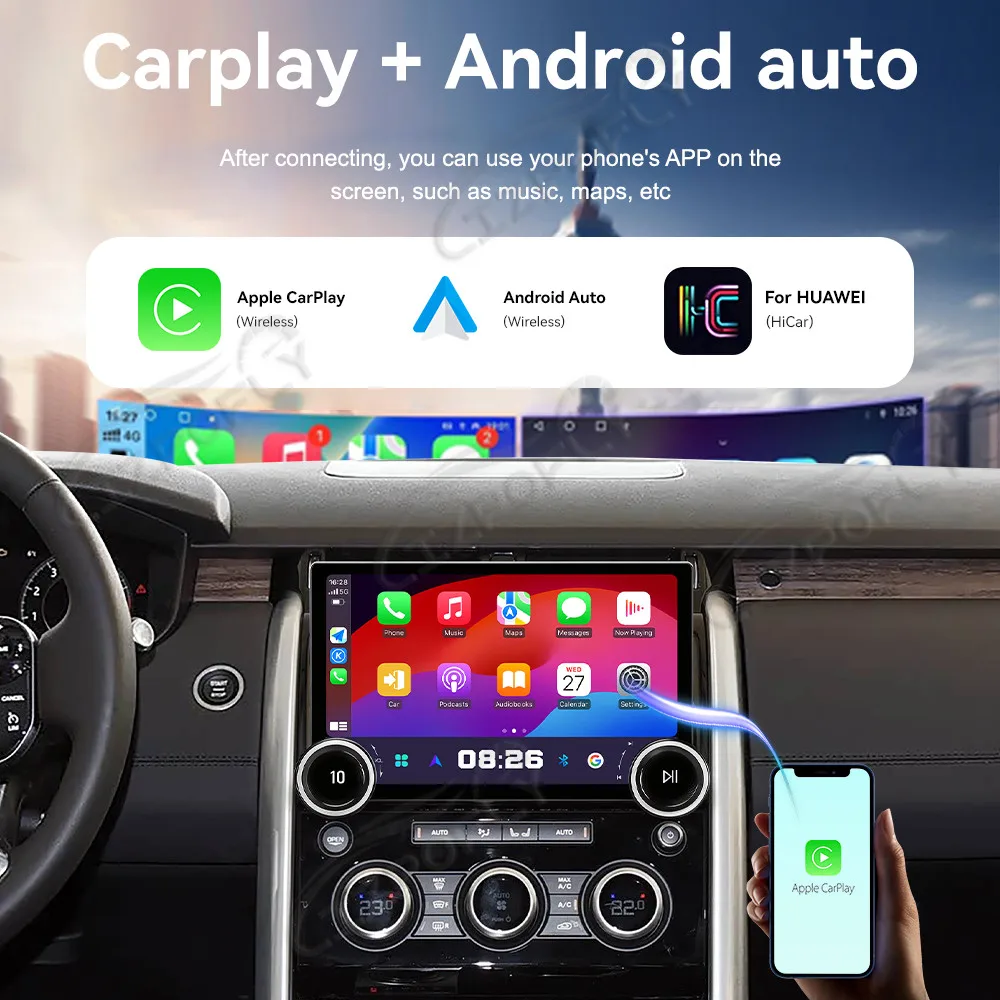 

Автомагнитола Lizpofly Upgrade 11.5 дюймов для Land Rover Discovery 5 2017–2019 с беспроводным Carplay и Android Auto, сенсорным экраном и GPS-навигацией