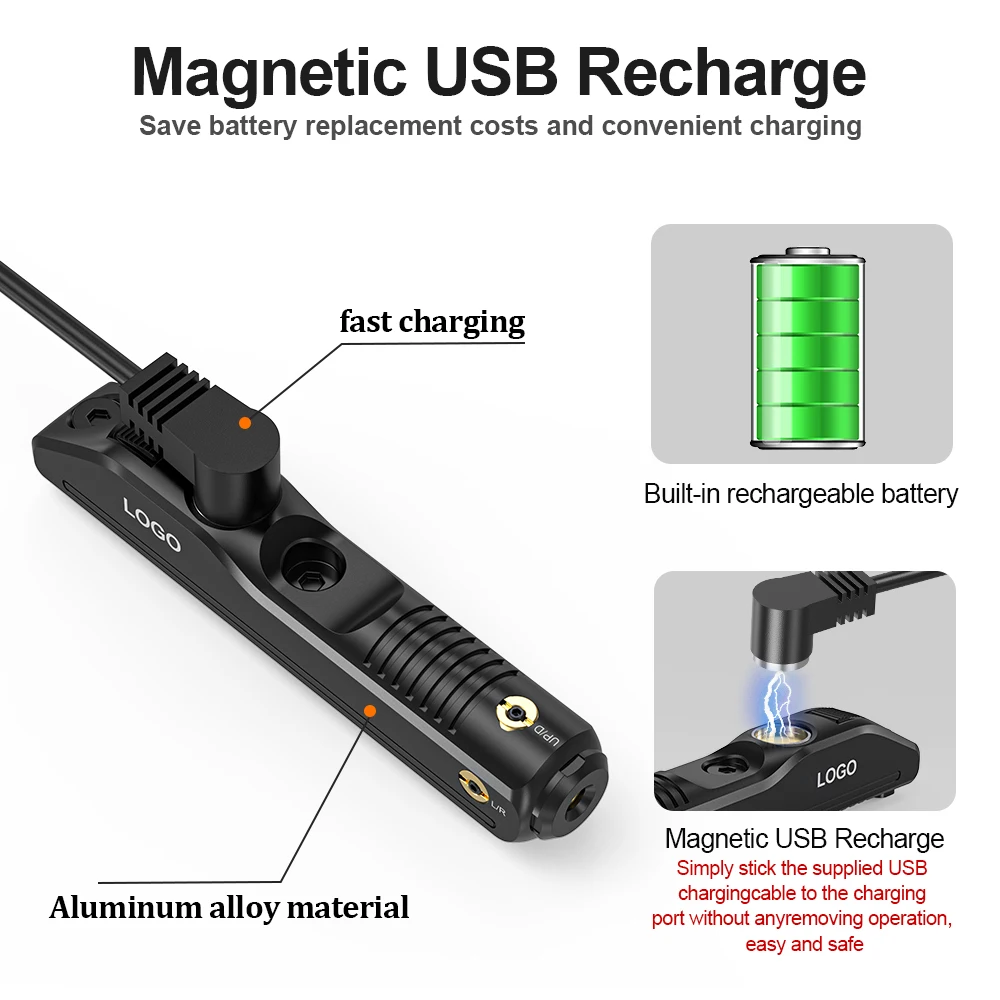 1126 Pistol Magnetic Charging Laser Sight with Built-In Lithium Battery Flashlight Combination