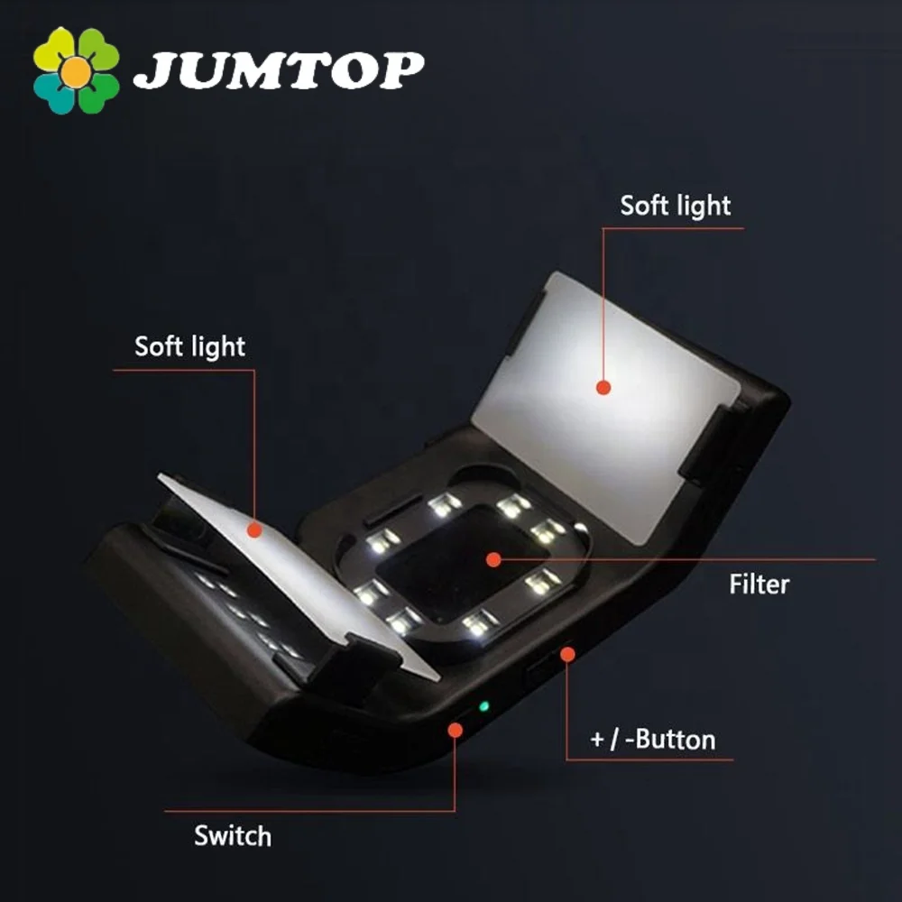 JUMTOP Dental Photography Oral Filling Lamp LED Flash Light with Bracket Brightness Adjustment Dentistry Treatment Lighting Tool