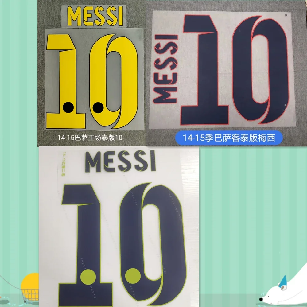 Super A Retro 2014 2015 messi10 NEYMARs JR xavi A.INIESTA Barce number font print, Hot stamping patches badges