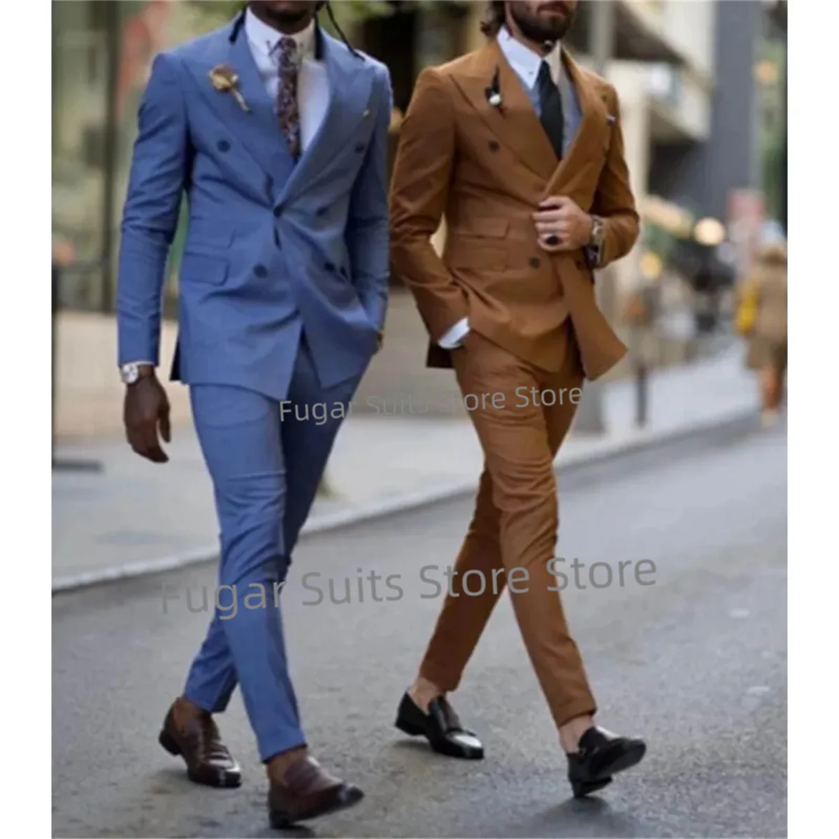 Casual Brown Elegant Suit For Men Slim Fit Notched Lapel Wedding Groom Formal Tuxedos Prom3 PcsFashion Male Blazer Costume Homme