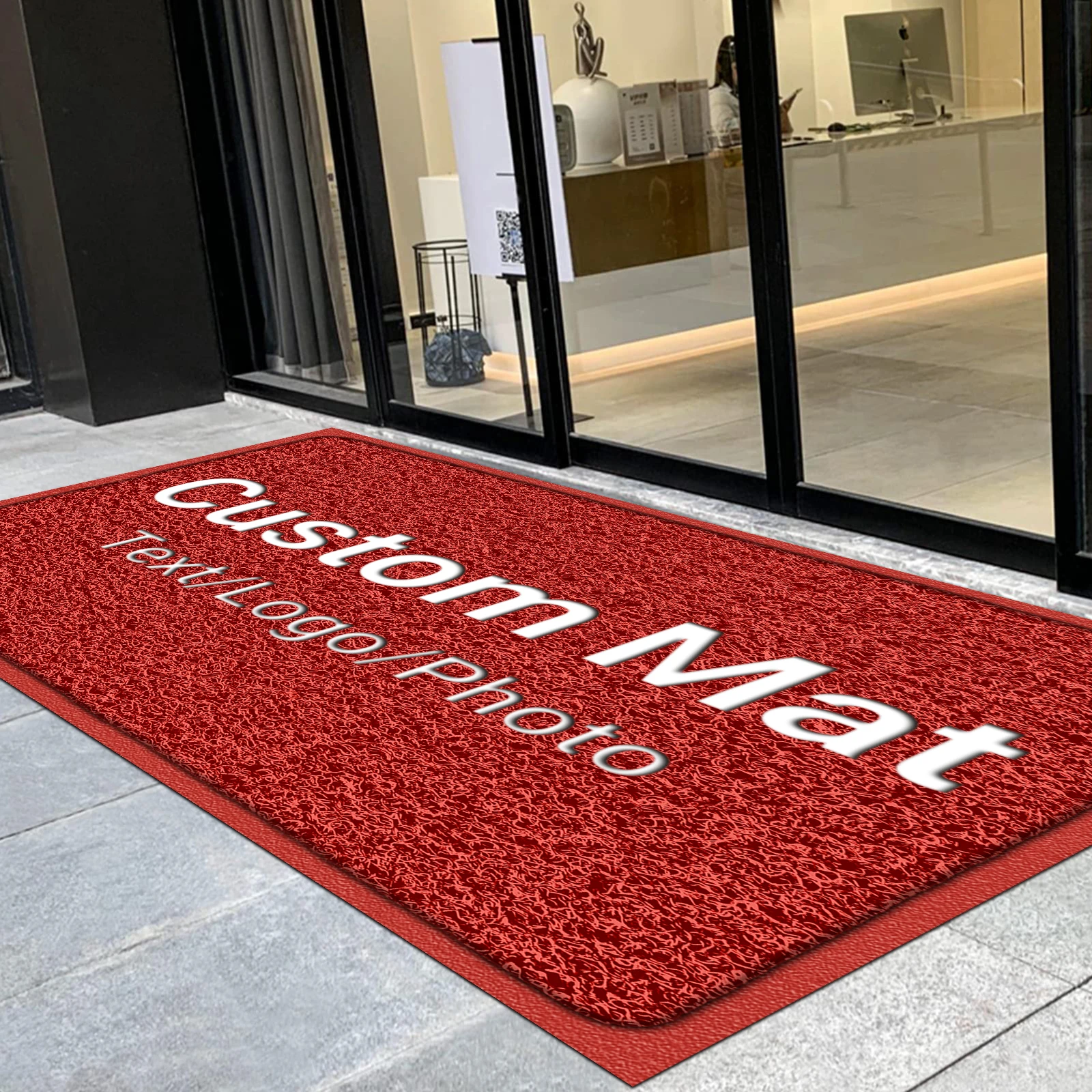 Custom Door Mat Personalized Logo Text Entrance Commercial Floor Mats with Non-Slip Rubber Backing Indoor Outdoor Waterproof Mat