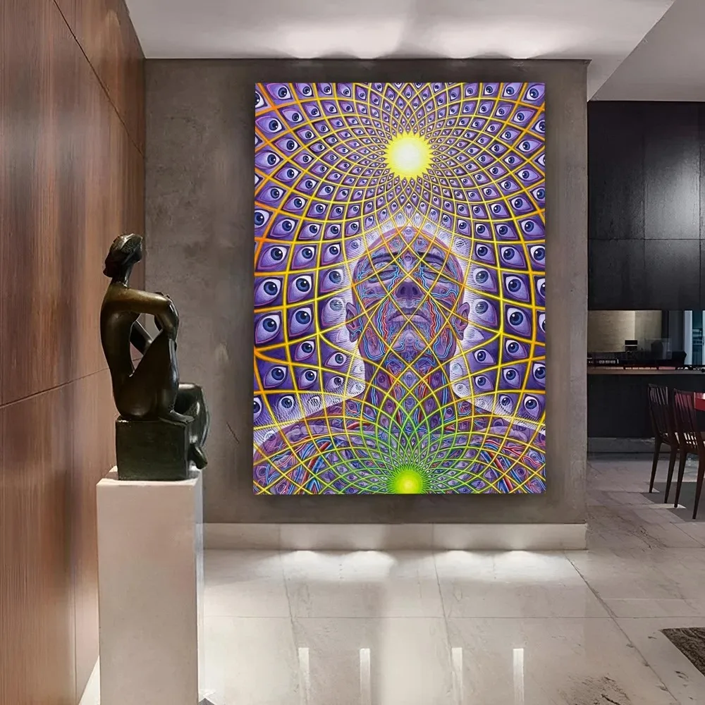 ملصق فني ذاتي اللصق ، ملصق ورقي مقاوم للماء ، ديكور حائط ، تجريدي أليكس رمادي ، فيلم كلاسيكي ، مخدر ، تي-تريبي ، 1.