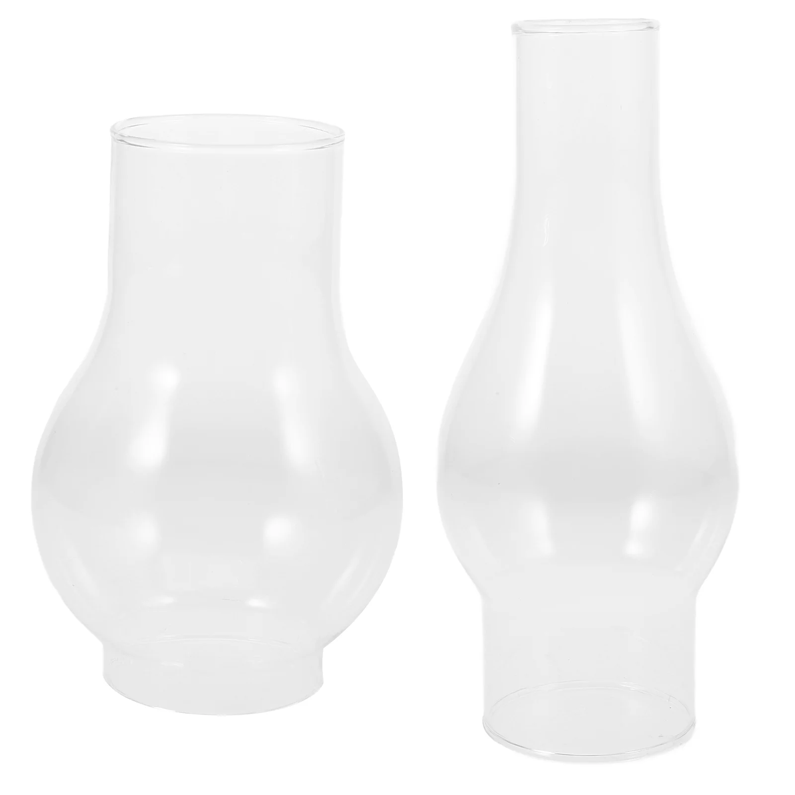 

2 Pcs Oil Lamp Shade Accessories Replacement for Glass Cover Clear Lanterns Kerosene Chimney Windshield Vintage