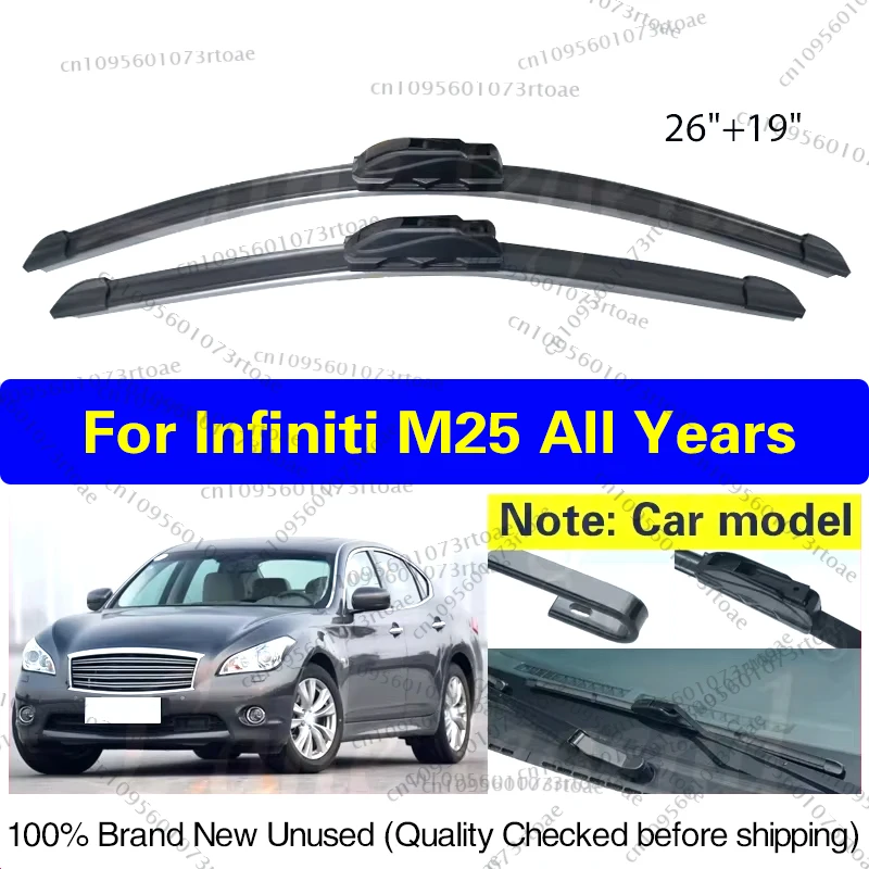 

Car Wiper Blades For Infiniti M25 All Years Windshield Windscreen Front Window Blades 26"+19" Car Accessories U Type J Hooks