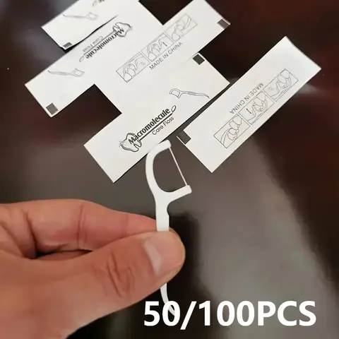 50/100개 일회용 치실 여행용 호텔 여행 세척 식후 치아 세정 일회용 치실
