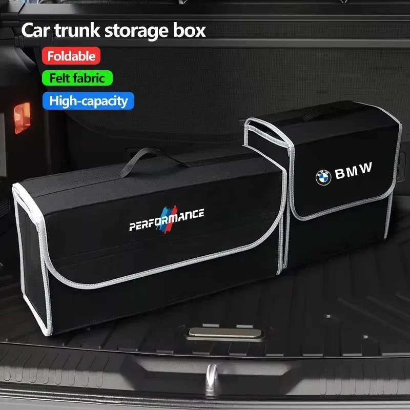 

BMW Felt Cloth Car Trunk Organizer Box Foldable Storage Case For Performance F30 F10 E90 F20 E46 E60 E70 E39 E36 E87 E30 E92 E91