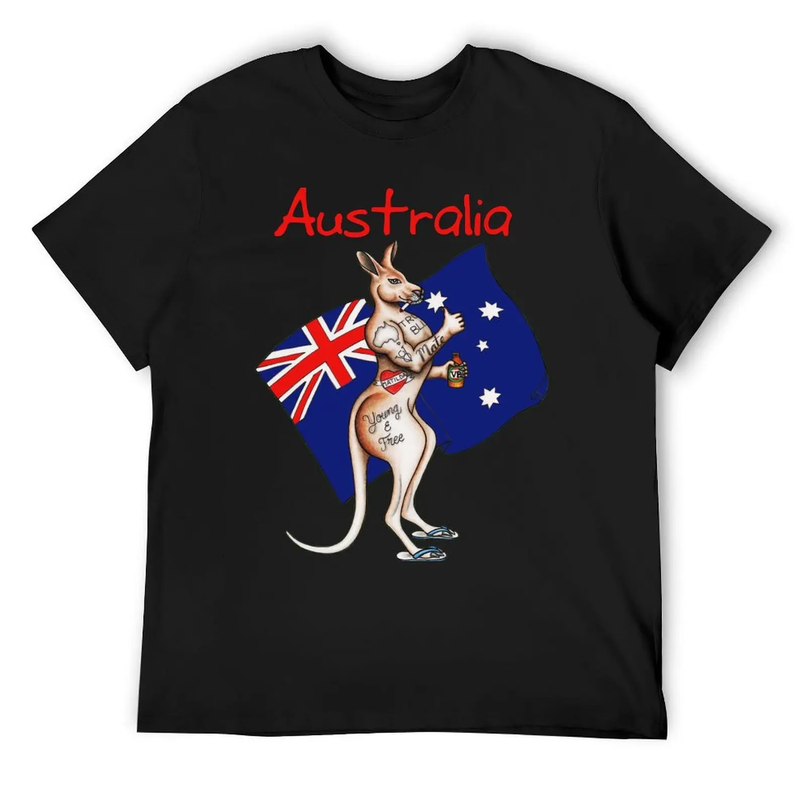 The best Australia or Australia Day Shirt design ever! Go the thumbs up tattooed kangaroo! T-Shirt