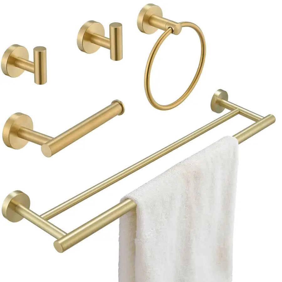 

Bathroom Hardware Set, Towel Racks for Bathroom Wall Mount, Stainless Steel Towel Bar Set with Toilet Paper Holder Hand Towel Ho