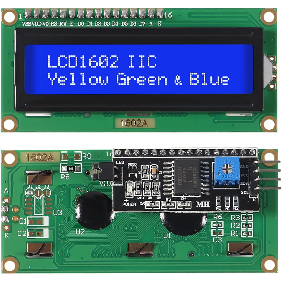 1602 16x2 HD44780 for Arduino Character 5V LCD Blue Screen 1602A IIC/I2C Serial PCF8574 Interface Adapter Plate Module DIY KIT