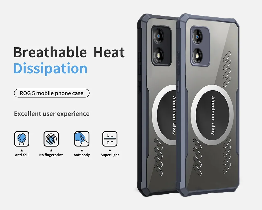 For Moto E13 Graphene Vent Hole Case For Moto rola E20 E22 E22S E30 E32 E32S 4G E40 Heat Dissipation Breathable + Radiator