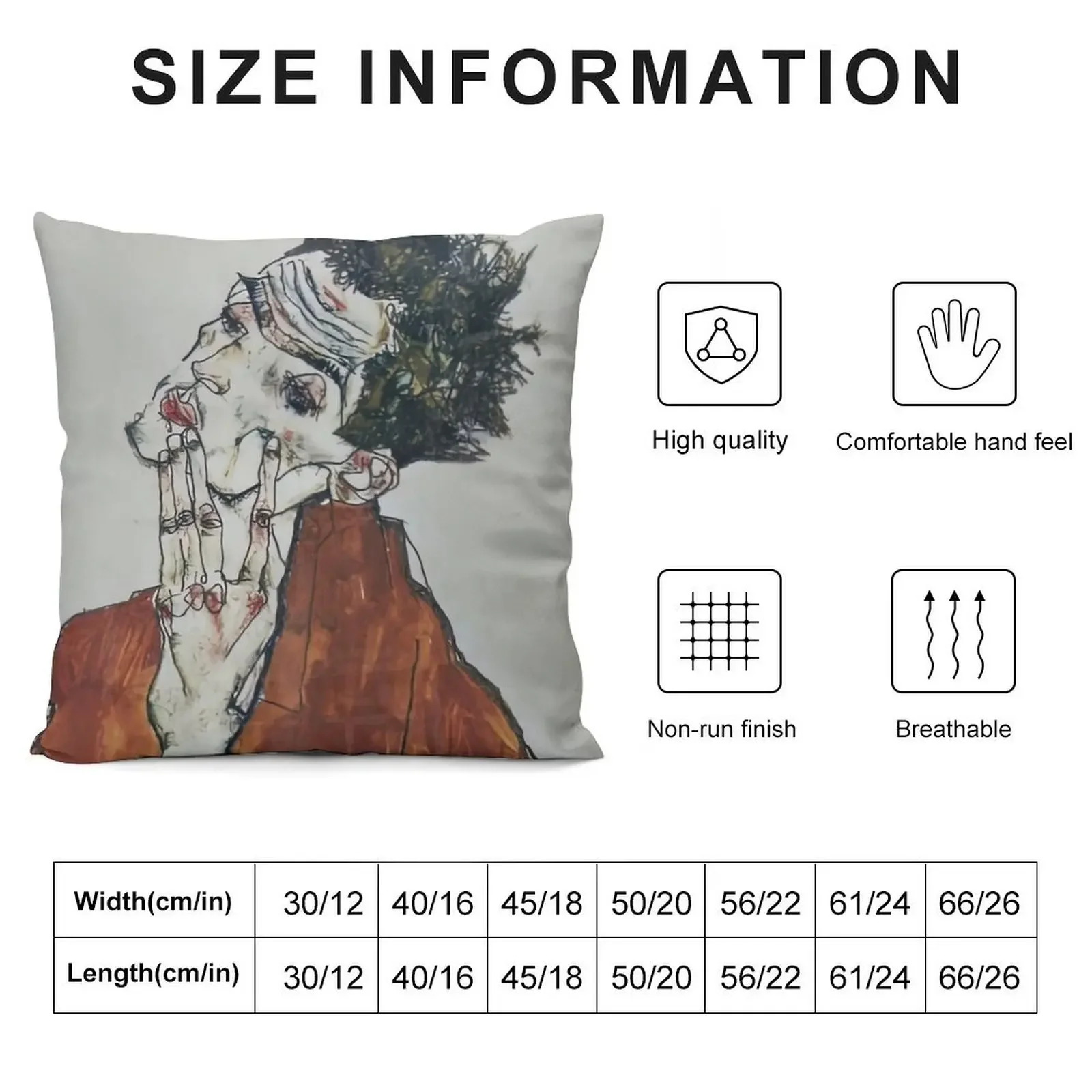 egon schiele best paintings, egon schiele artwork Throw Pillow Christmas Pillow Cases Custom Cushion pillow