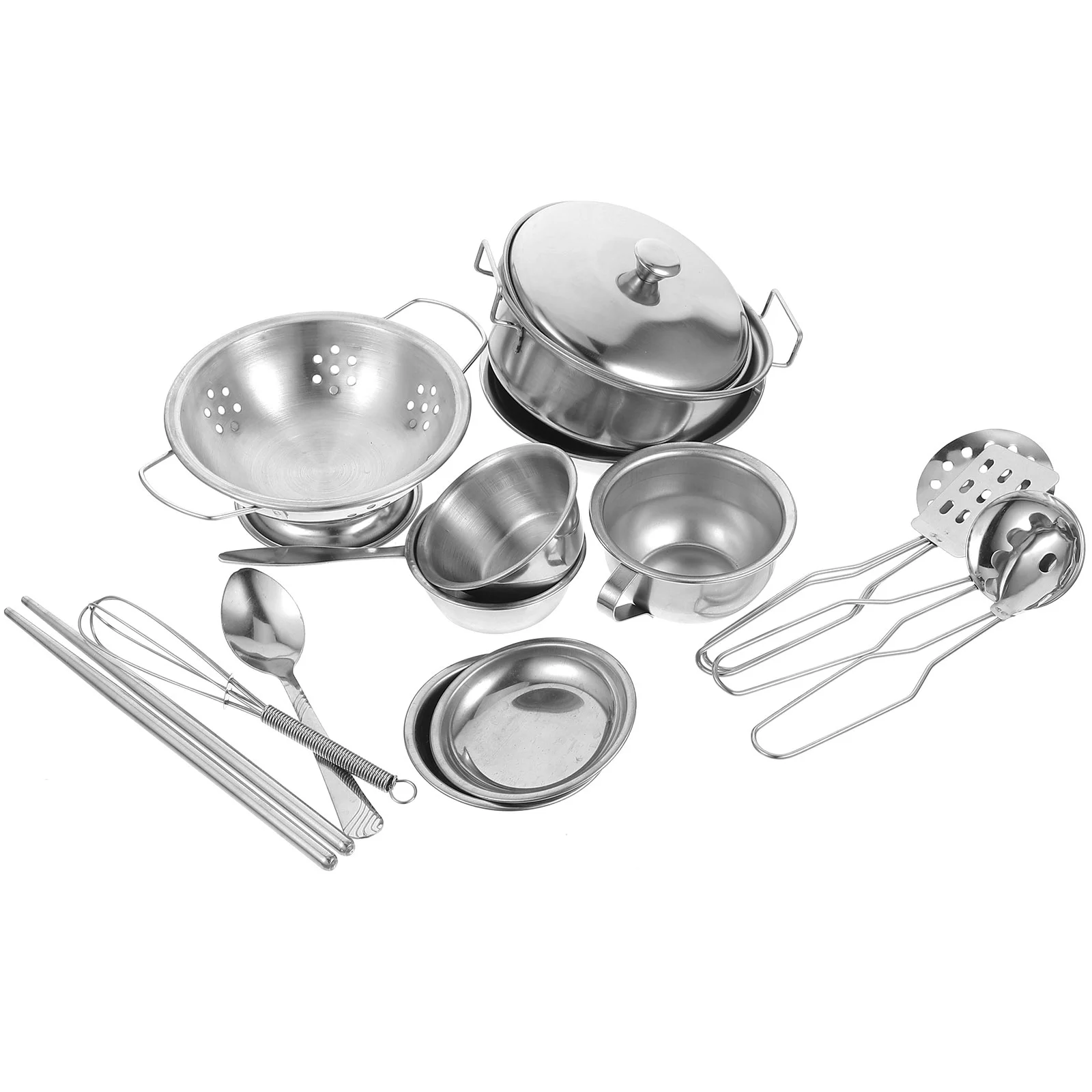 1 Set Kids Kitchen Toy Stainless Steel Kitchen Utensils and Cutlery for Children kids kitchen pretend toy