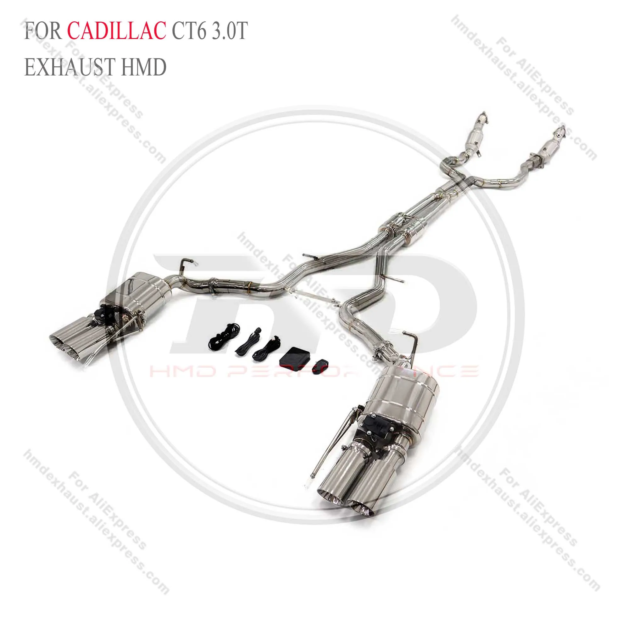 HMD Stainless steel Exhaust System Performance Catback Full exhaust for Cadillac CT6 3.0T 2016+ with valve