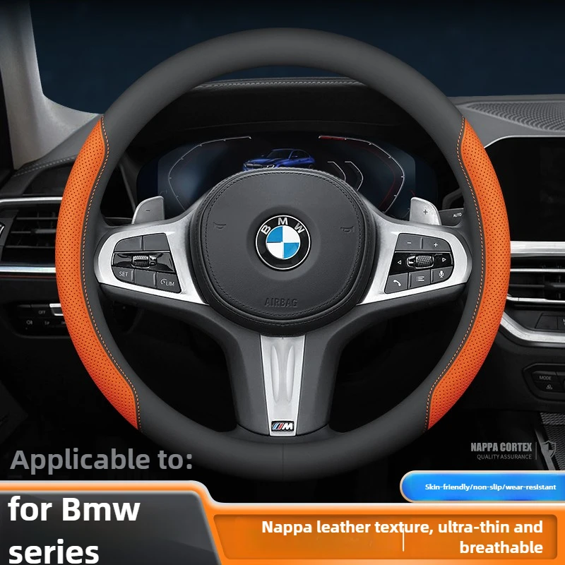 

Leather Car Steering Wheel Cover for BMW E36 E46 E90 F30 E30 E60 F20 G20 X3 X5 E70 X6 E87 E39 Z4 G30 E92 F11 E91 F31 F10 E61 f22